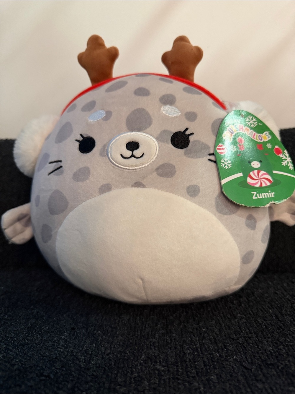 Squishmallows 10” Gray Spotted Zumir Reindeer Plush with Brown Antlers Zumir